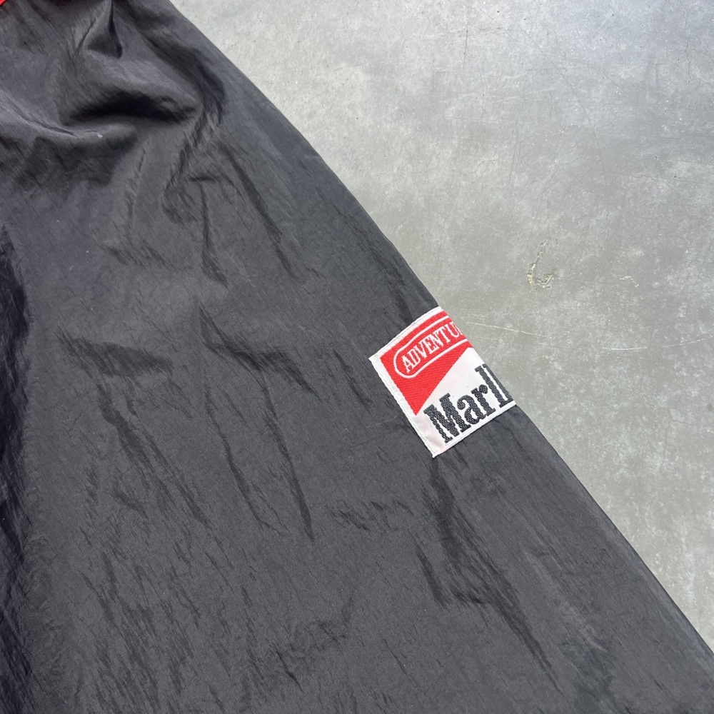 VINTAGE Marlboro Adventure Team Jacket Mens L Red Black Full Zip Windbreaker 90s - Picture 3 of 9